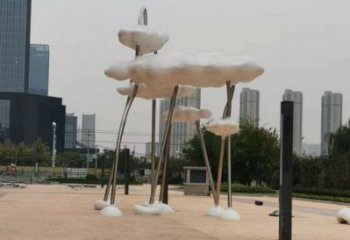 云朵雕塑承接，鍛造工藝，鏤空云朵雕塑抽象訂做