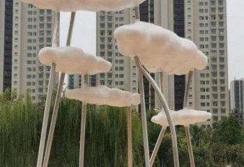 云朵雕塑服務(wù)商，創(chuàng)意雕塑，鏤空云朵雕塑訂做