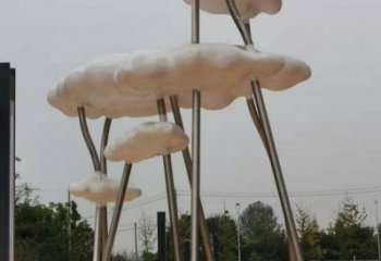 云朵雕塑精選，美陳雕塑，不銹鋼鏤空云朵雕塑通用