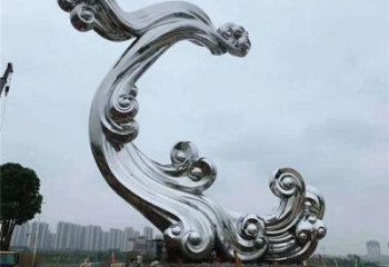 祥云雕塑批發(fā)，拉絲工藝，不銹鋼祥云雕塑承接