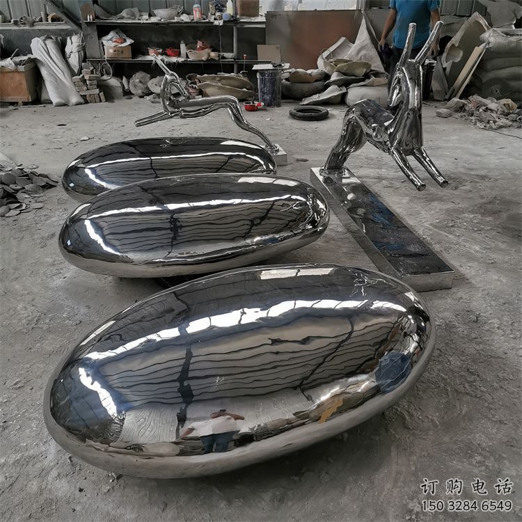 小區(qū)景觀石雕塑，拉絲景觀雕塑，抽象效果