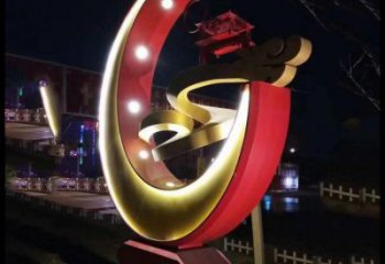 月亮雕塑觀賞型，街景小品，鏤空月亮雕塑主題常用