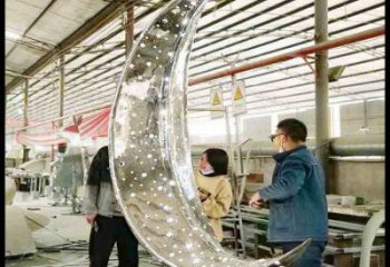 月亮雕塑制作專供，園林裝飾，建筑鏤空月亮雕塑批發(fā)