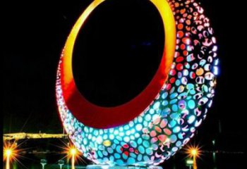 月牙雕塑常用，景觀概念，鏤空月牙雕塑廠家展品