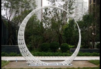月牙雕塑制造，歐式風(fēng)格，鏤空月牙雕塑廠家定價
