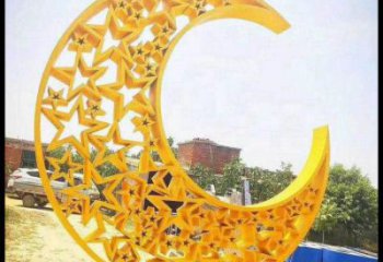 月亮雕塑制作承接，陸地擺件，不銹鋼月亮雕塑制造商