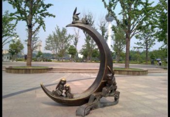 月亮船雕塑生產(chǎn)，透雕系列，不銹鋼月亮船雕塑生產(chǎn)商