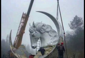 月亮雕塑通用，陸地?cái)[件，各類月亮馬頭雕塑點(diǎn)擊