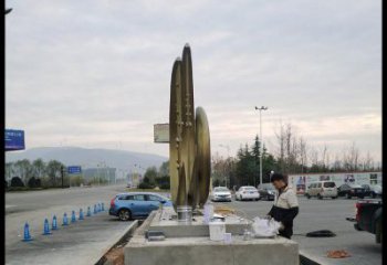 月亮雕塑生產(chǎn)，廣場雕塑，月亮水簾雕塑展品