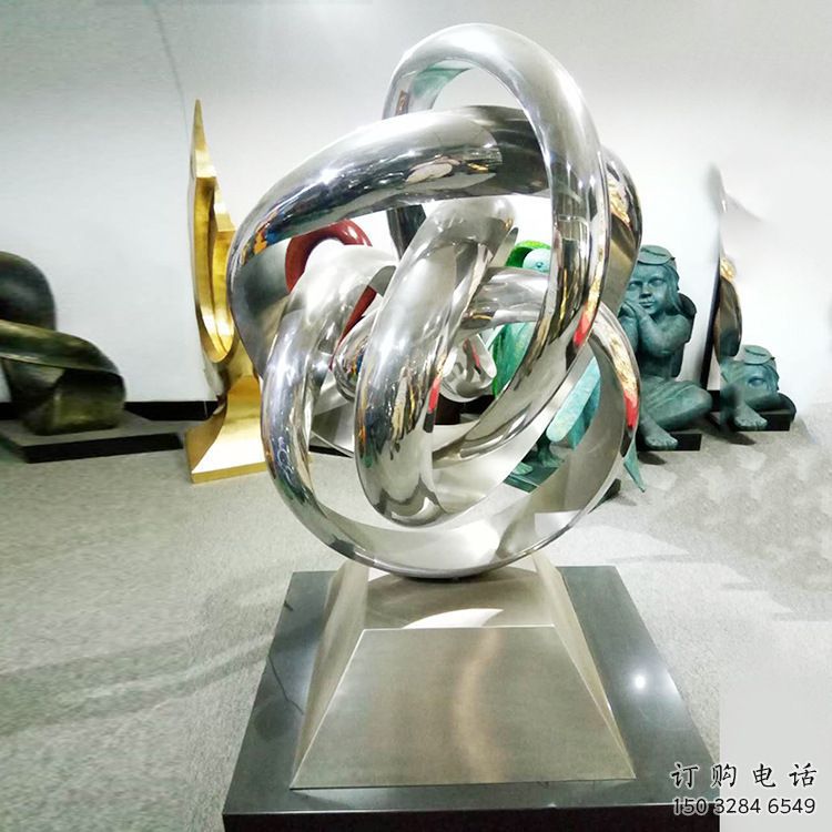 雙環(huán)雕塑選定，美陳雕塑，現(xiàn)代不銹鋼雙環(huán)雕塑優(yōu)選
