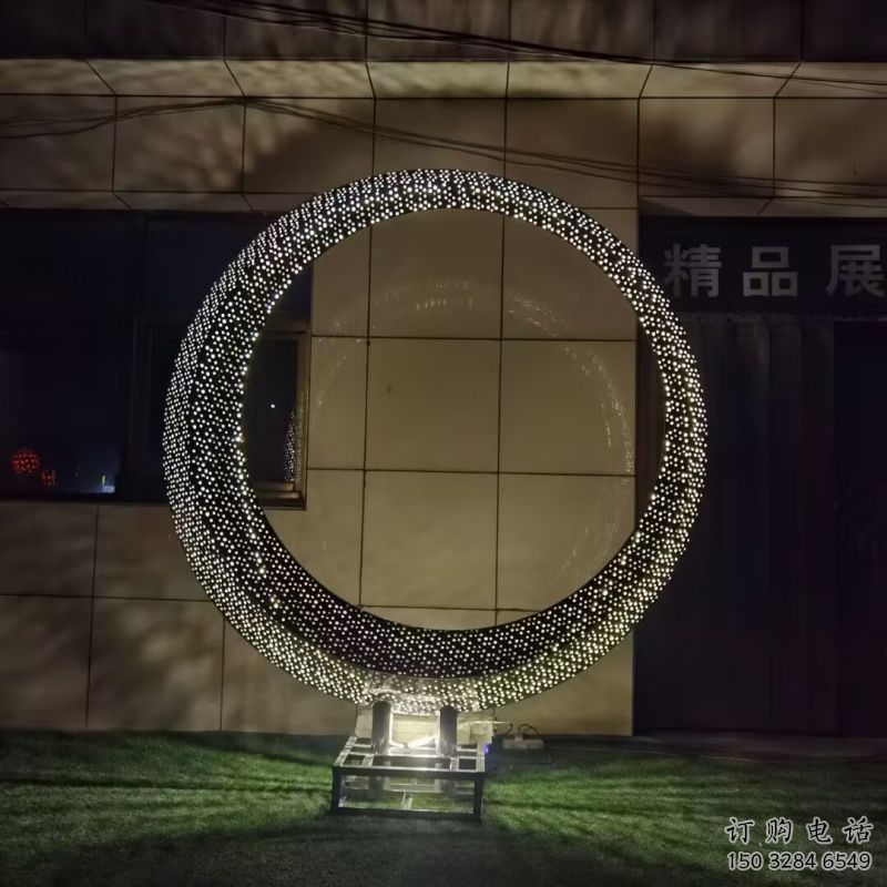 圓環(huán)雕塑供應(yīng)，城區(qū)小品，燈光圓環(huán)雕塑制造商