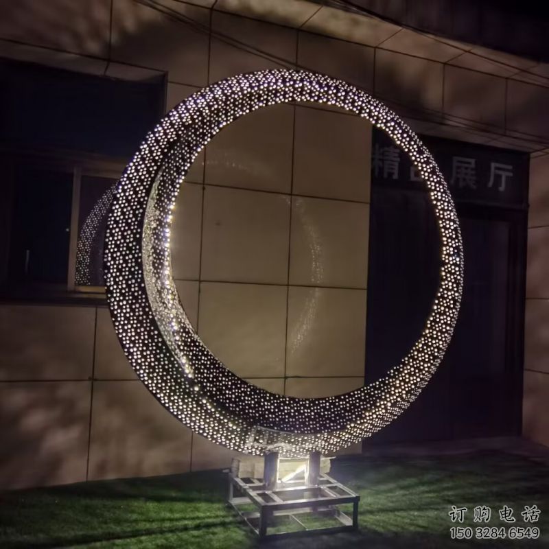 圓環(huán)雕塑通用，街道標(biāo)識，燈光圓環(huán)雕塑承接