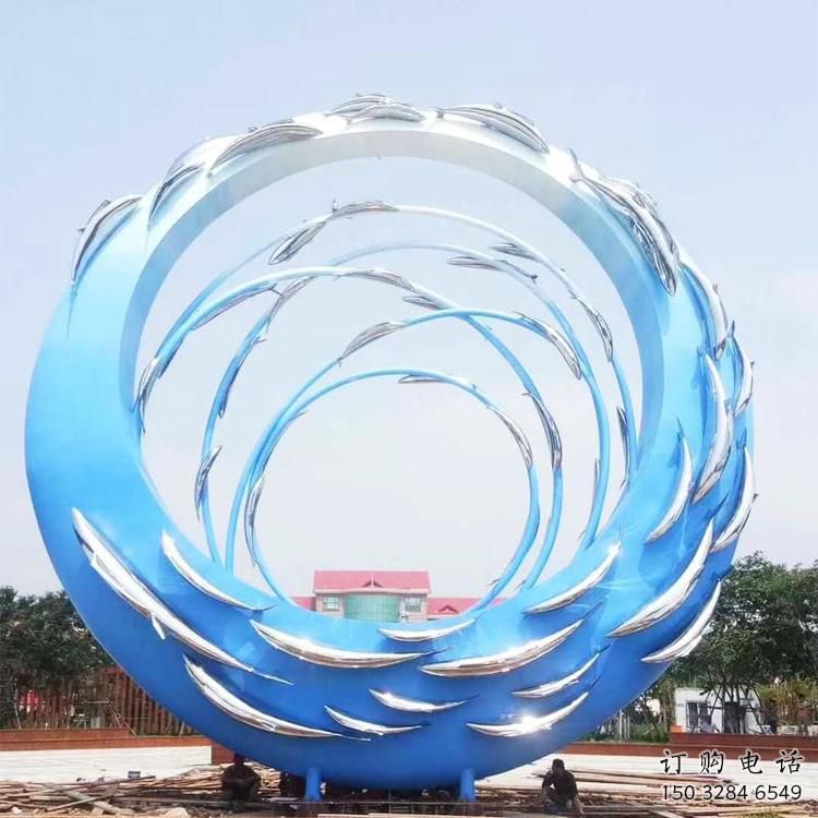 景區(qū)圓環(huán)雕塑觀賞型，公園小品，別墅烤漆圓環(huán)雕塑生產商