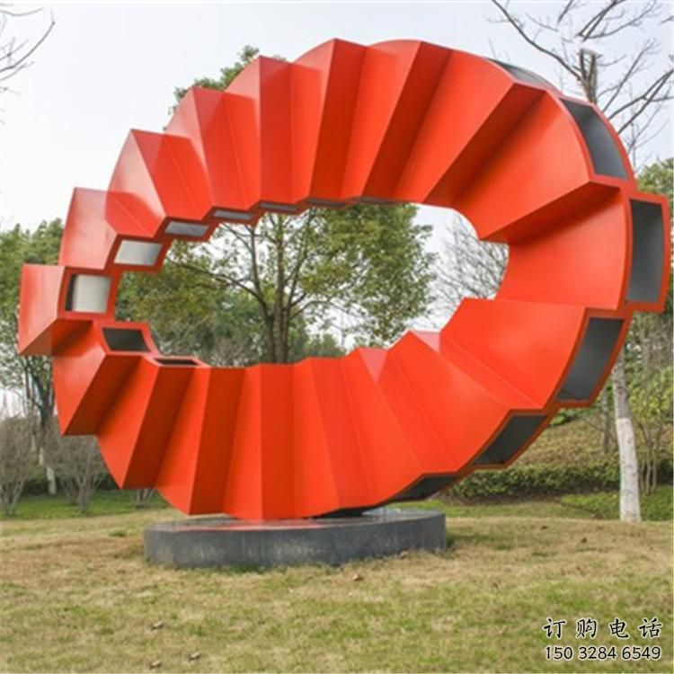 小圓環(huán)雕塑生產(chǎn)商，街頭藝術(shù)，藝術(shù)烤漆圓環(huán)雕塑精選