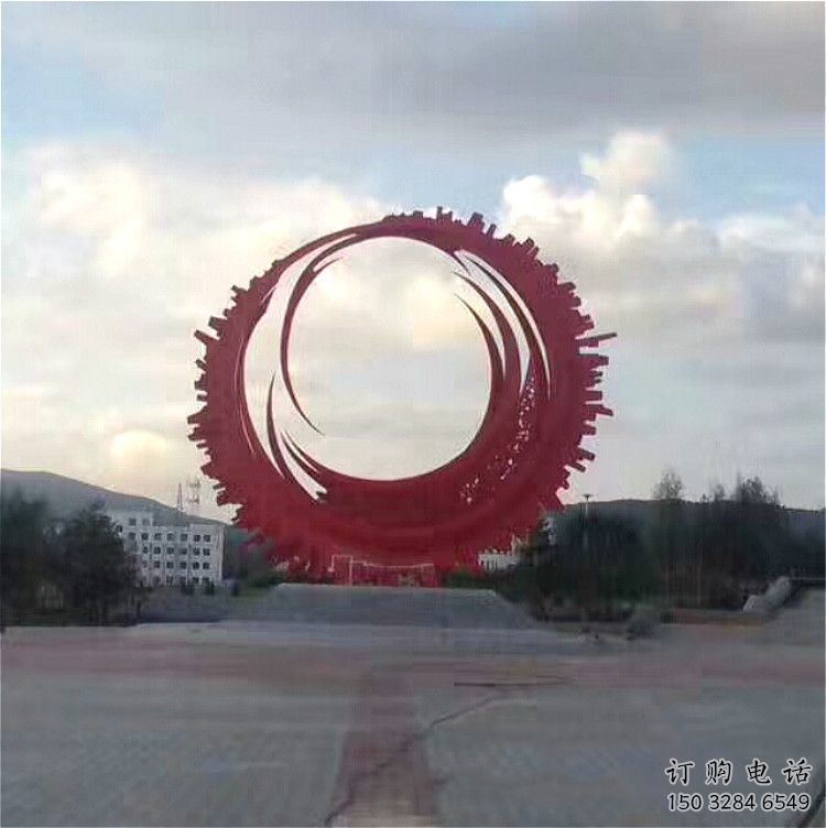 圓環(huán)雕塑通用，戶外雕塑，戶外烤漆圓環(huán)雕塑供應