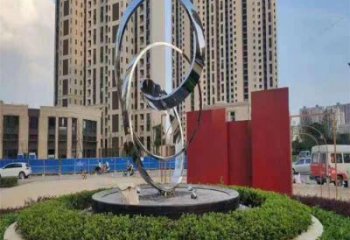 圓環(huán)雕塑觀賞型，城市裝飾，燈光圓環(huán)雕塑標(biāo)準(zhǔn)
