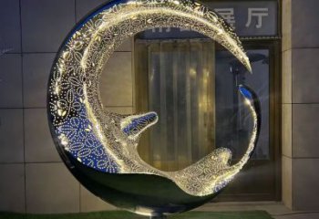 制造圓環(huán)雕塑專供，地標(biāo)擺件，燈光圓環(huán)雕塑訂做