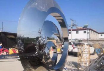校園圓環(huán)雕塑，拉絲景觀雕塑，抽象主題