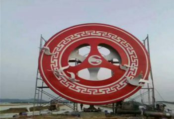 圓環(huán)雕塑點(diǎn)擊，景觀雕塑，別墅烤漆圓環(huán)雕塑供求
