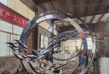 圓環(huán)雕塑觀賞型，廣場系列，民俗烤漆圓環(huán)雕塑優(yōu)選