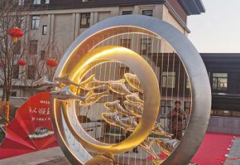 圓環(huán)雕塑精品，景觀概念，烤漆圓環(huán)雕塑通用