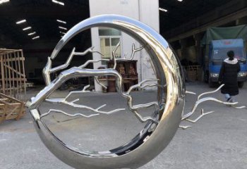 圓環(huán)樹雕塑服務(wù)商，美陳雕塑，不銹鋼圓環(huán)樹雕塑訂做