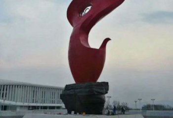 火炬雕塑供應(yīng)，花園小品，現(xiàn)代不銹鋼火炬雕塑展品