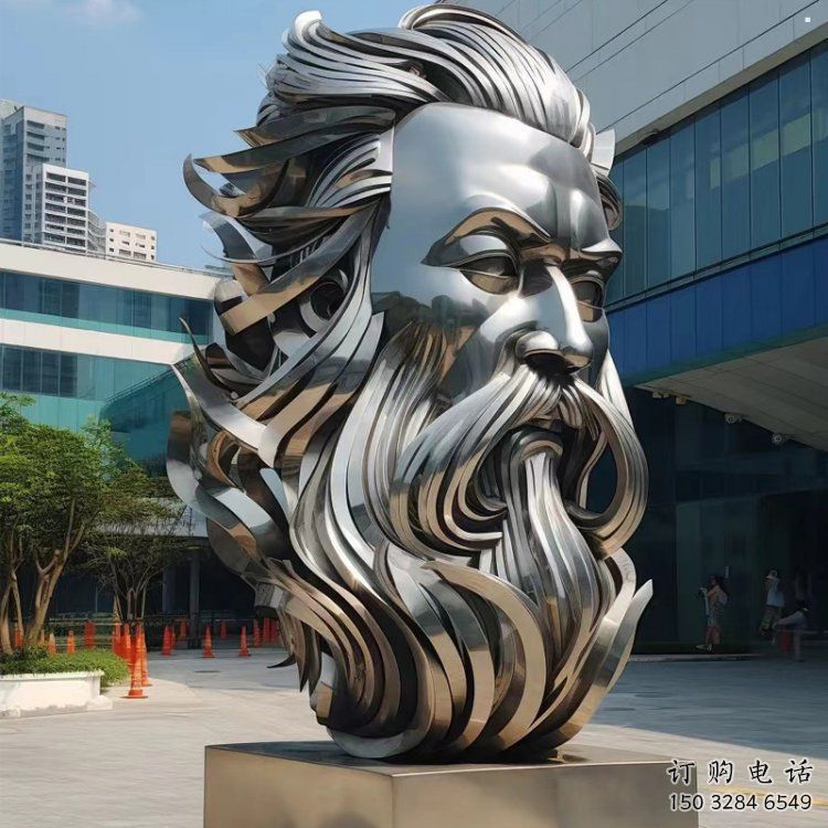 白鋼人頭像雕塑制造，歐式風格，鏡面人頭像雕塑廠家供給