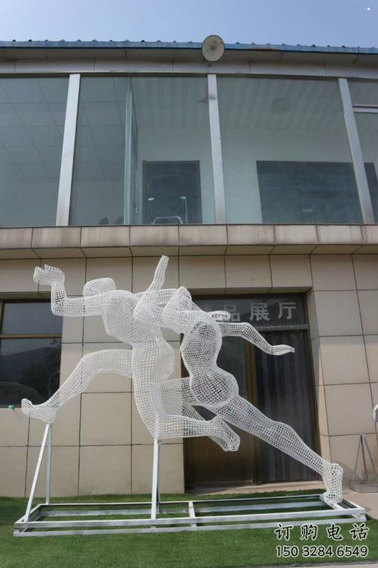 金屬鏤空體育雕塑通用，城市雕塑，鐵藝人物雕塑指用