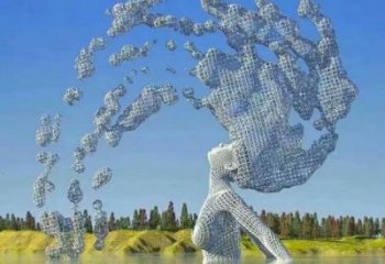 抽象鏤空人物雕塑展品，小區(qū)雕塑，鐵藝人物雕塑制作精選