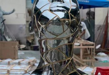 白鋼人頭像雕塑制造商，鋼管組合，鏡面人頭像雕塑優(yōu)選