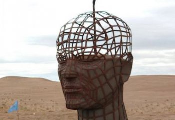 鏤空人頭像雕塑通用，陸地?cái)[件，鐵藝人頭像雕塑點(diǎn)擊