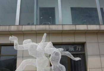 金屬鏤空體育雕塑通用，城市雕塑，鐵藝人物雕塑指用