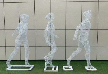 鏤空體育雕塑展品，公園小品，運動員鐵藝人物雕塑供需
