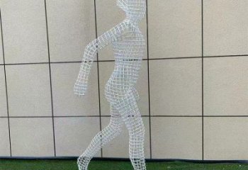 鏤空體育雕塑展品，室外軟裝，鐵藝人物雕塑訂做