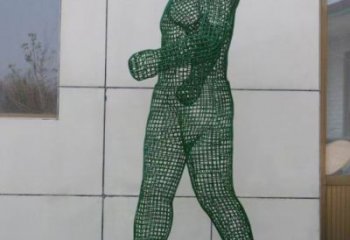 鏤空體育人物雕塑優(yōu)價，鋼管組合，鐵藝運動員雕塑廠家