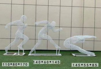 鏤空運(yùn)動(dòng)員雕塑供需，鋼管組合，鐵藝人物雕塑制作