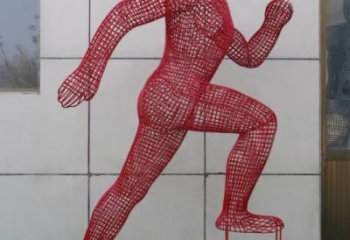 鏤空運動員雕塑選用，美陳雕塑，鐵藝烤漆體育人物雕塑