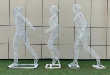 體育人物雕塑供求，景觀雕塑，鏤空鐵藝人物雕塑優(yōu)選