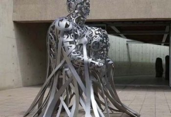公園字母人物雕塑，噴砂發(fā)光雕塑，鑄銅工藝