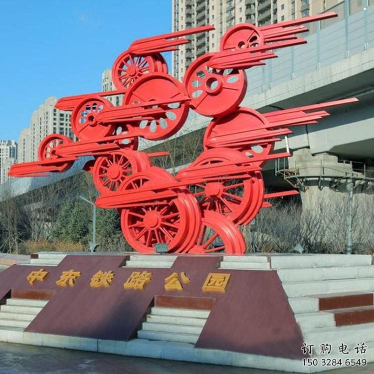 主題車輪雕塑供給，中式工藝，景觀車輪雕塑精品