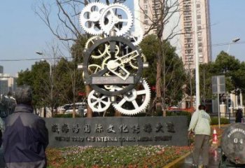車輪雕塑制造，酒店擺件，文化景觀車輪雕塑選定