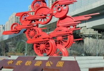 主題車輪雕塑供給，中式工藝，景觀車輪雕塑精品