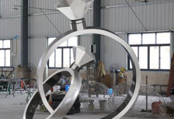 藝術(shù)鉆戒雕塑觀賞型，街景小品，鉆戒雕塑主題常用