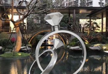 制造鉆戒雕塑定價，地標(biāo)擺件，烤漆鉆戒雕塑精選