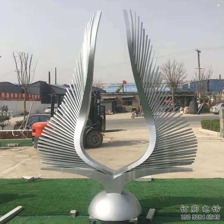 大型翅膀雕塑，鍍銅景觀雕塑，鏡面工藝