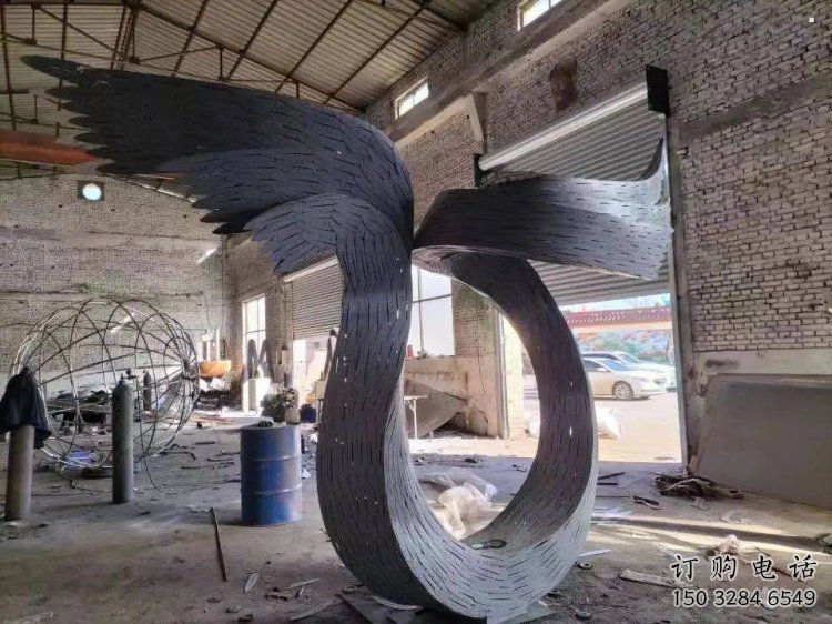 鳥翅雕塑精選，美陳雕塑，不銹鋼鳥翅雕塑通用