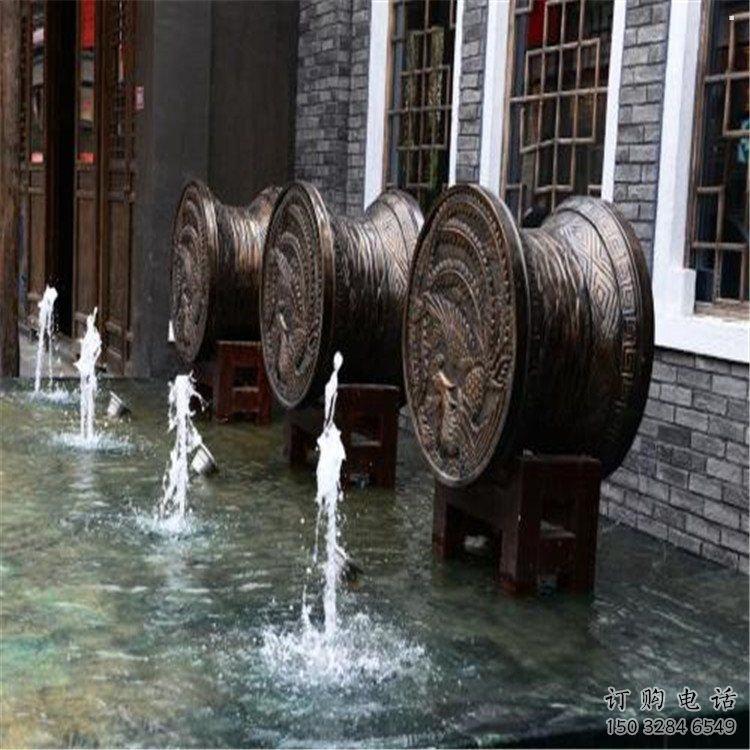 中式銅鼓雕塑批發(fā)，廣場(chǎng)系列，商場(chǎng)銅鼓雕塑供需