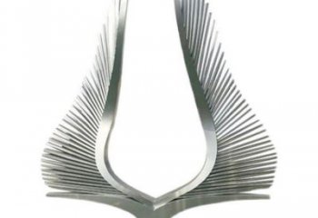 鏡面鳳尾雕塑，拉絲工藝，廣場(chǎng)抽象小品雕塑