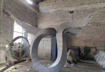 抽象鳥(niǎo)翅雕塑供應(yīng)，花園小品，不銹鋼鳥(niǎo)翅雕塑展品